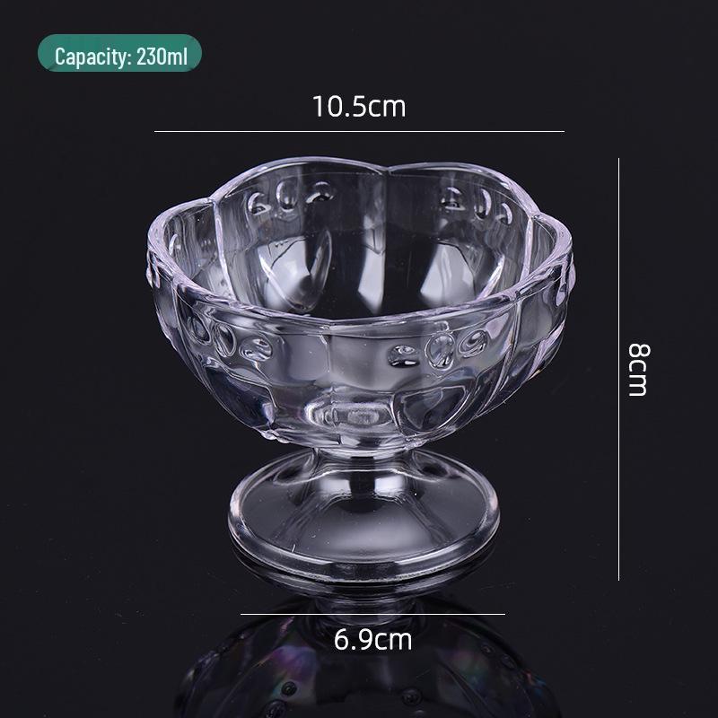 Drop-proof Transparent Acrylic Ice Cream and Snack Bowl