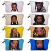Women Black Girl Print Cosmetic Bag Toiletries Organize Travel Storage Case 6857