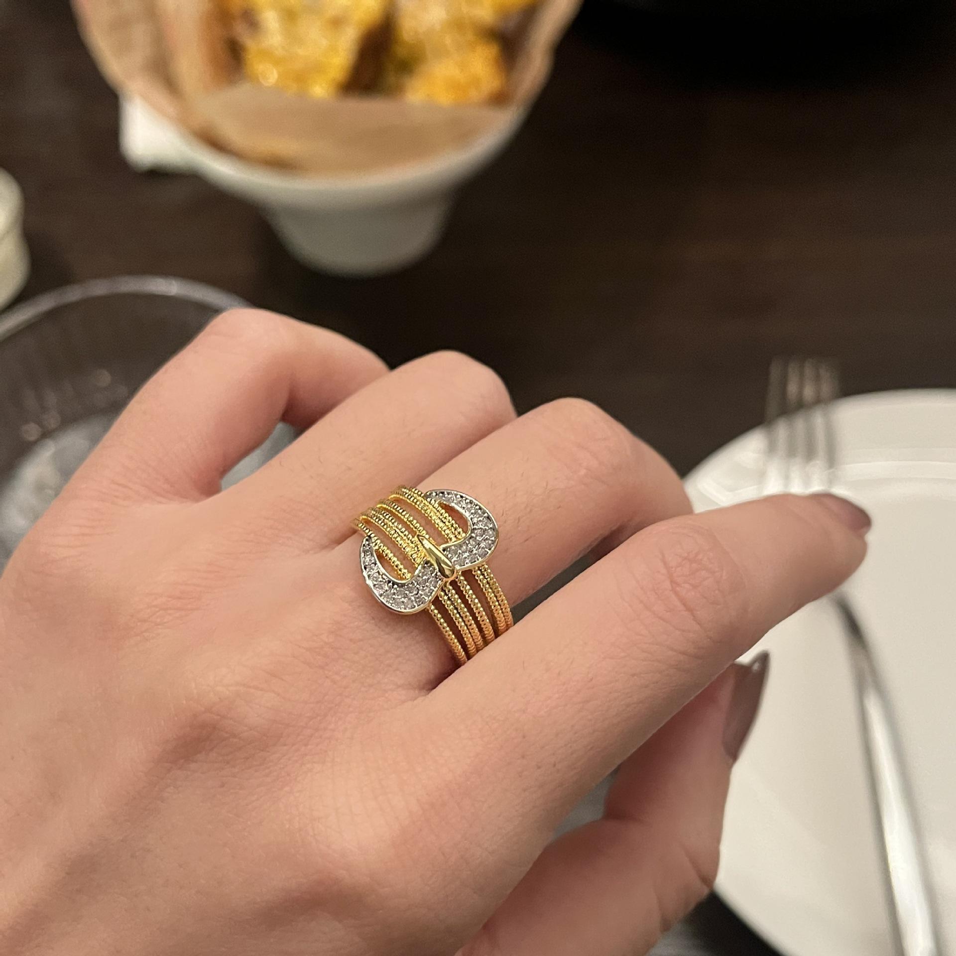 

Design Ring Temperament Advanced Commuter Color Separation Plating Opening Adjustable Index Finger Ring Opening adjustable