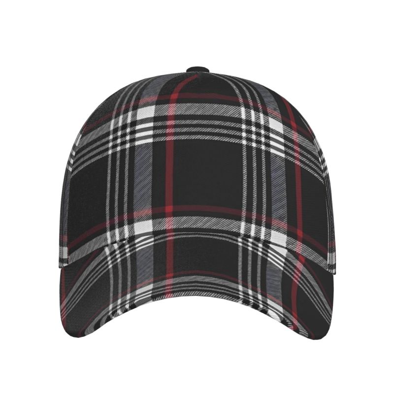 GTI Tartan Plaid Print Sandwich Baseball Caps Snapback Hats Daily Bucket Cap Unisex Hip Hop Cap Retro Sun Visor Peaked Cap