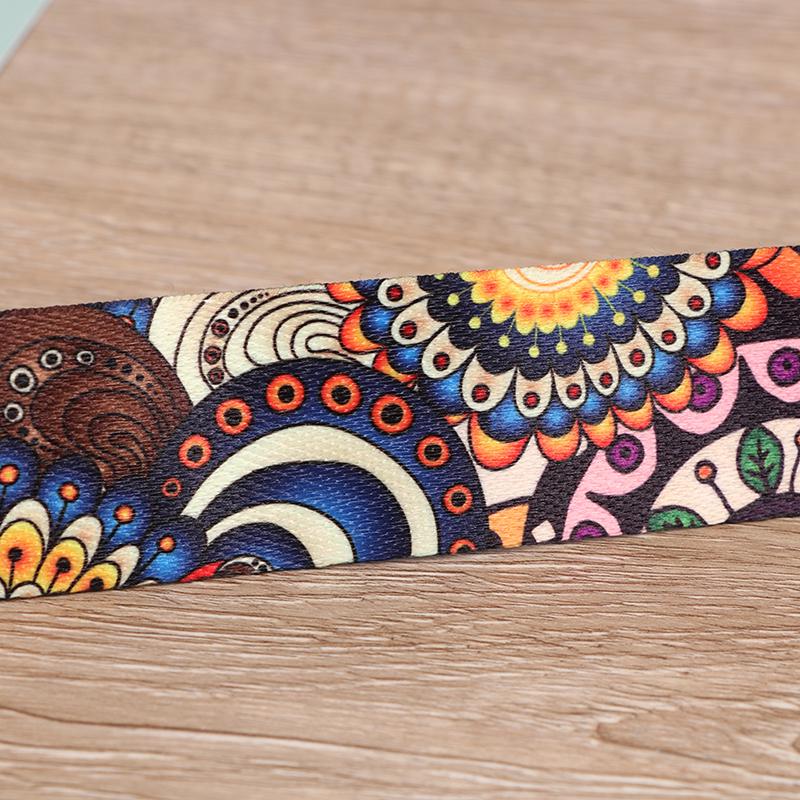 Yoga Strap Fitness Rope Colored Printed Adjustable Yoga Belt Washable Strap