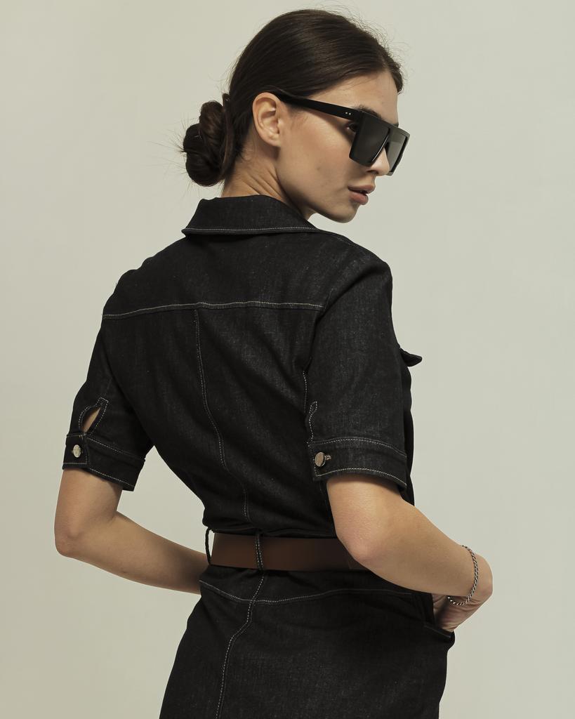 Jeanskleid mit Gürtel Mira Mia 249611 36 dunkelblau