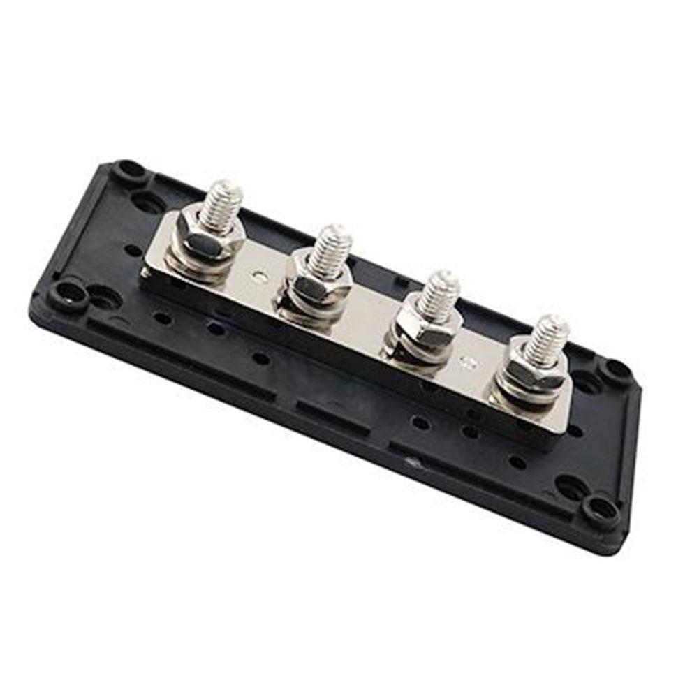 Robustly Built Bus Bar Distribution Box for Customization in Automotive and Marine Settings with 4 For M8 Terminals