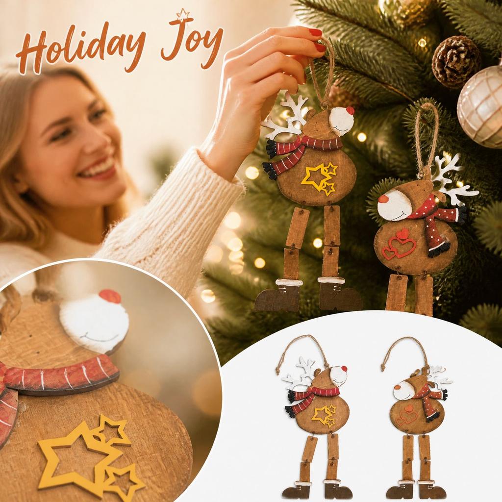 Large Wooden Christmas Tree Hanging Ornament for Festive Holiday Home Decor