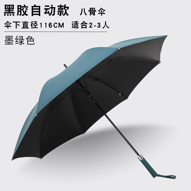 New 8-bone automatic vinyl fabric straight rod umbrella bumping cloth long-handled umbrella, umbrella