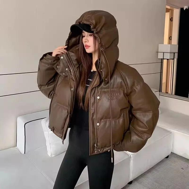 Women's Winter Padded Bread Clothing Students Causal Hooded Overcoat Parkas