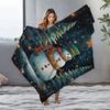 Tuniu Cute Snowman Print Blanket for Home Sofa Bed Room Decorative Throw Blanket Warm Cozy Gift