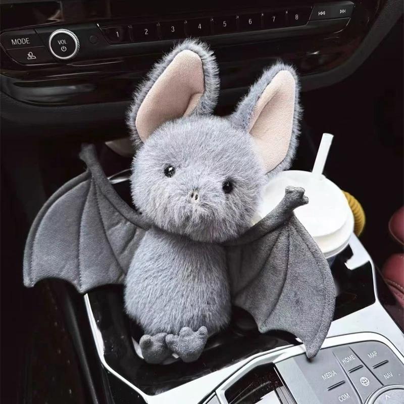18Cm Kawaii Hanging Bat Plush Toy Grey Broox Bat Stuffed Animal Doll Cartoon Soft Bat Plushies Home Decor Birthday Gifts Girl