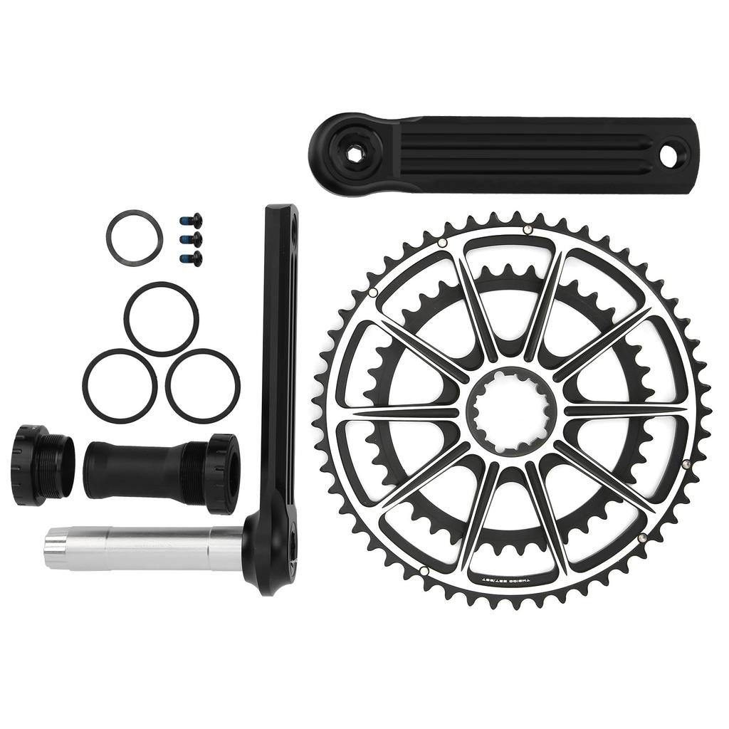 MTB Bike Crankset Hollow Integrated Double Chainrings 53‑39T Aluminum Alloy Bicycle Crank