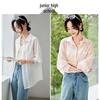 Damen Transparentes Langes Ärmel Casual Hemd