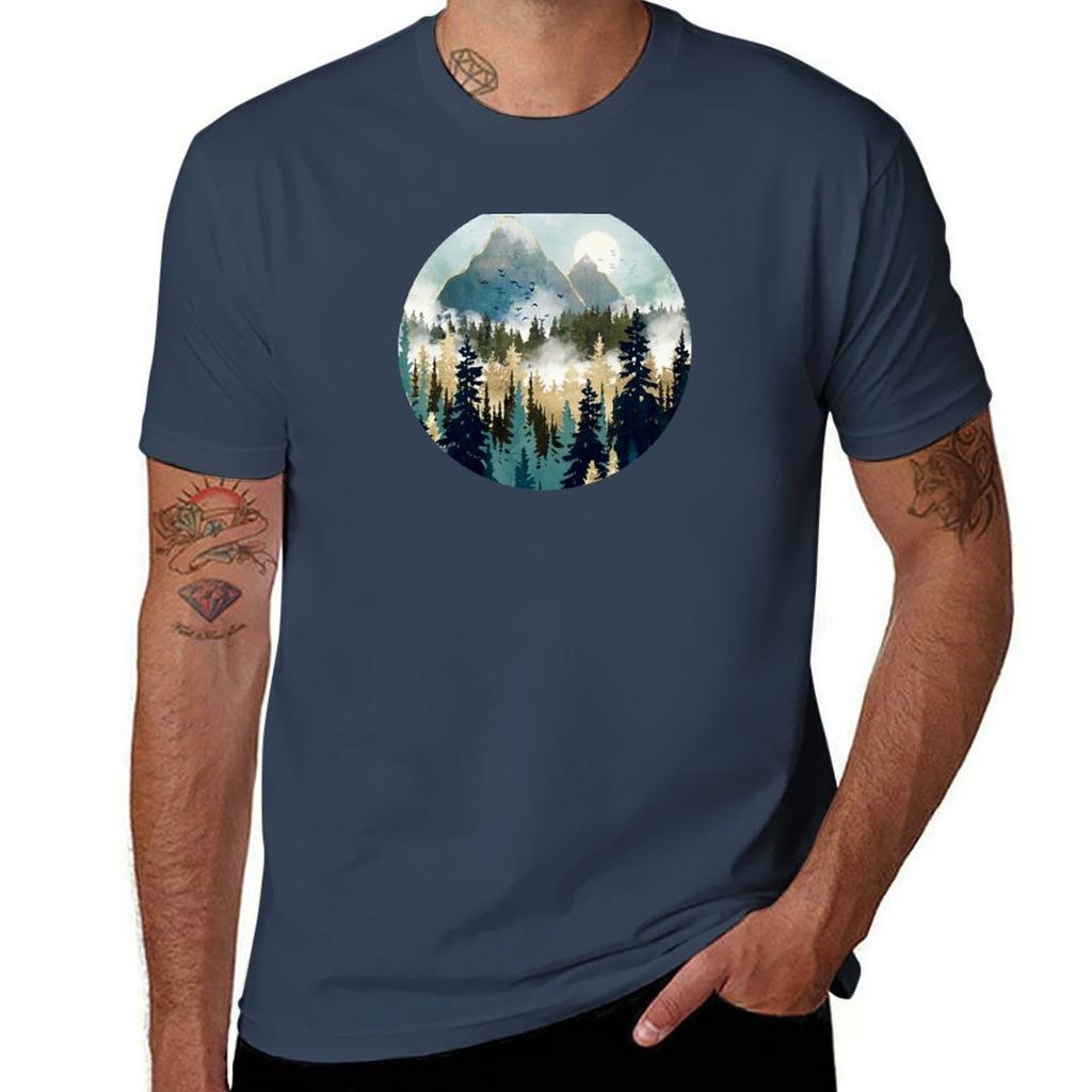 Misty Pines Tshirt Minimalist Graphic Tee Shirt Tshirt