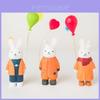 Modern Minimalist Wooden Bunny Decor With Balloon Figurine For Home Office And Gift Giving