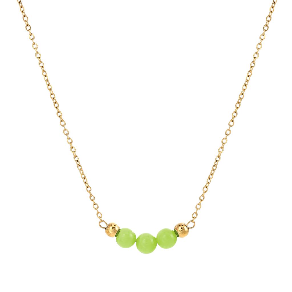 Vintage Necklace Featuring Natural Stone Adjustable Length Necklace Stainless Steel Texture Present for Women and Girl