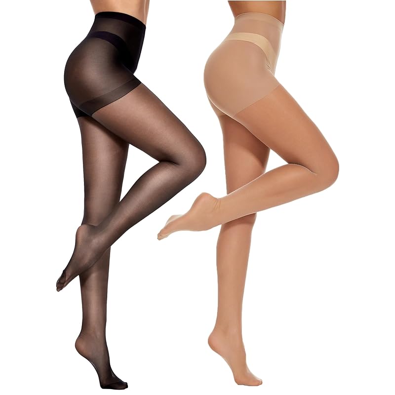 

[CozyWow] 2 pairs of 20D soft and transparent women s stockings, natural bare skin feel, beautiful legs, smooth and stylish, available in black and