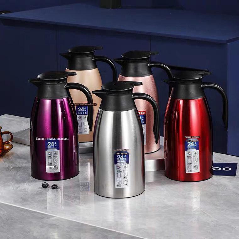 2L Nerezová vakuově izolovaná konvice na kávu: Velkokapacitní termofor pro domácí použití - Skvělý dárek