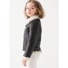 Kids Boys and Girls Autumn and Winter Fleece PU Leather Turn-down Collar Solid Color Zip Jacket