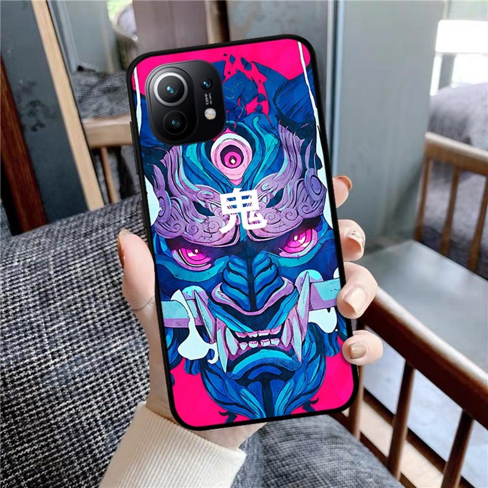 Samurai Oni Mask Phone Case For Xiaomi Mi 5X 8 9 10 11 12 Lite Pro 10T PocoX3pro PocoM3 Note 10 Pro Lite