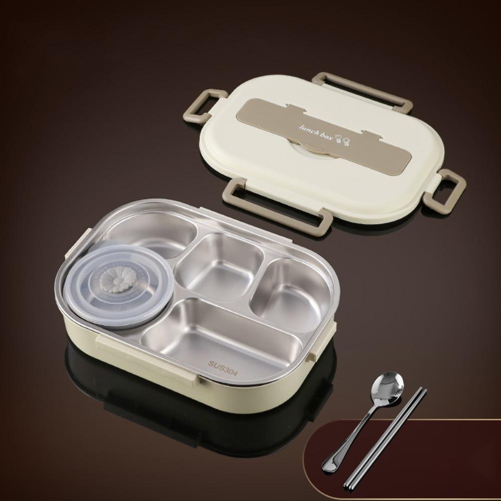 304 Stainless Steel Insulated Compartment Lunch Box Large Capacity Picnic Box  Microwaveable