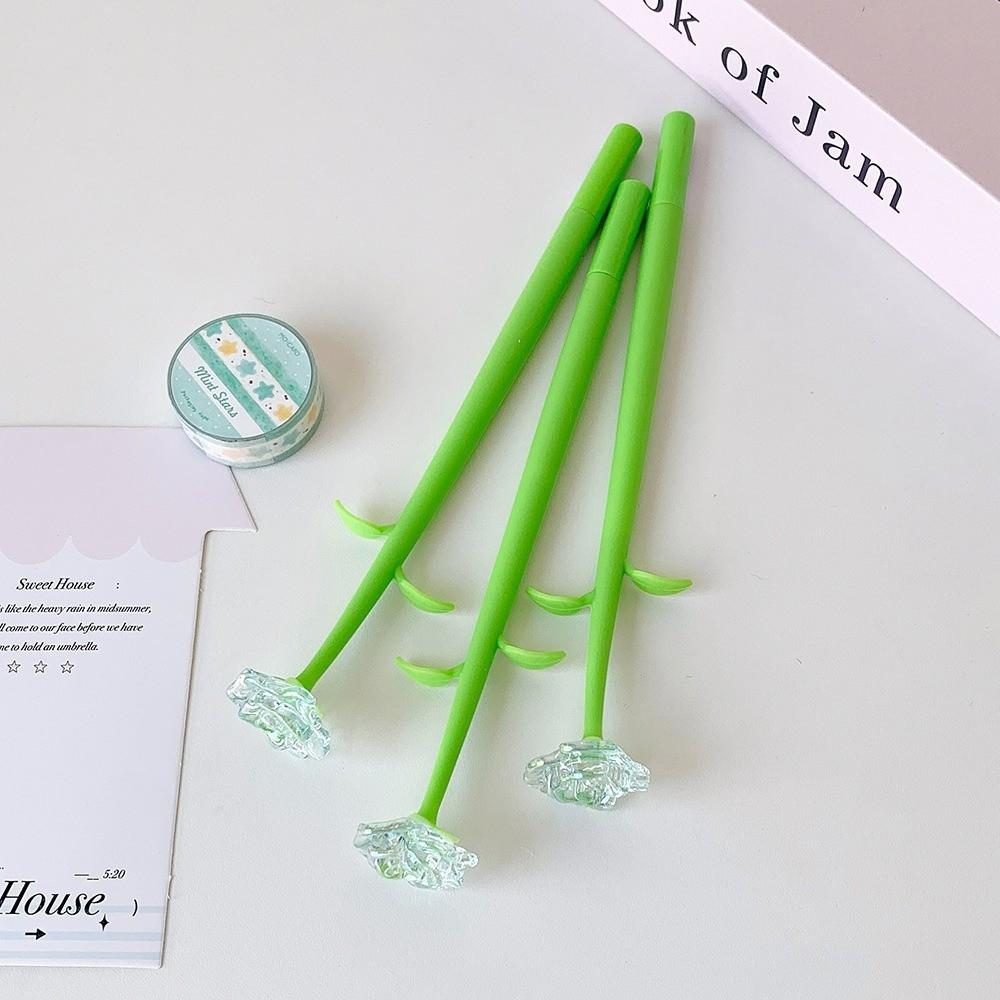 Simulation Flower Rose Gel Pen Smooth Writing Writing Pen Kawaii Ballpoint Pen  School Office синий