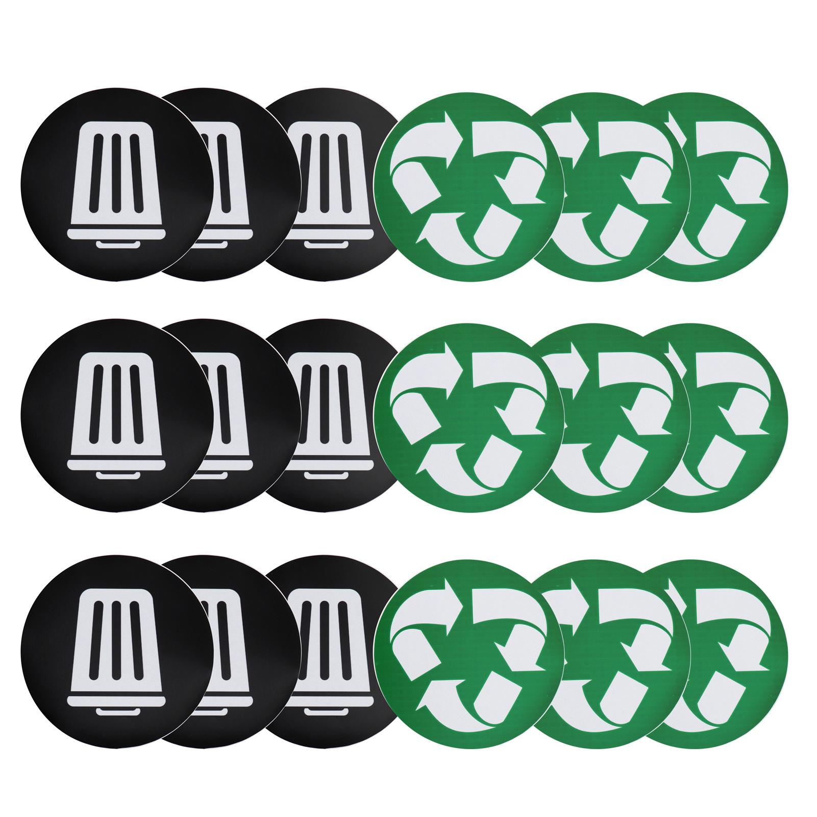 

18Pcs Dustbin Sticker Sign Decal SelfAdhesive Indoor Outdoor Waterproof Classification Label
