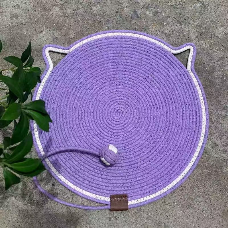 Cat Ear Round Cotton Rope Cat Scratcher Mat Pet Sleeping Rug Anti Scratch Sofa Protector Kitten Claw Grinding Accessory