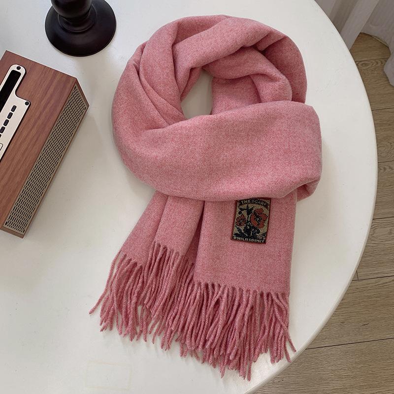 Autumn and Winter Warm Scarf for Women Korean Versatile Single Color Shawl Soft Solid Color Anti Cold Scarf