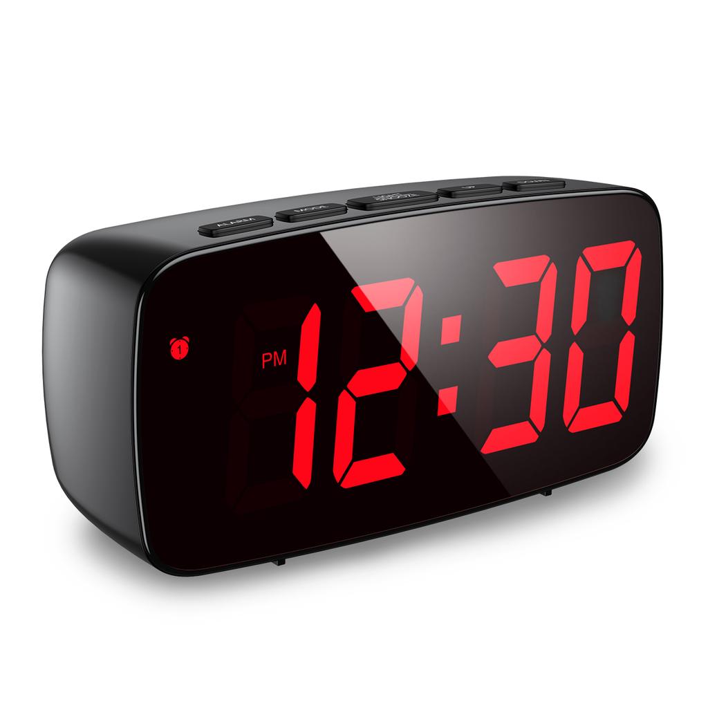 ORIA Wecker Digital LED Uhr Sprachsteuerung Snooze-Zeit Temperaturanzeige Nachtmodus Wecker Schreibtischuhren
