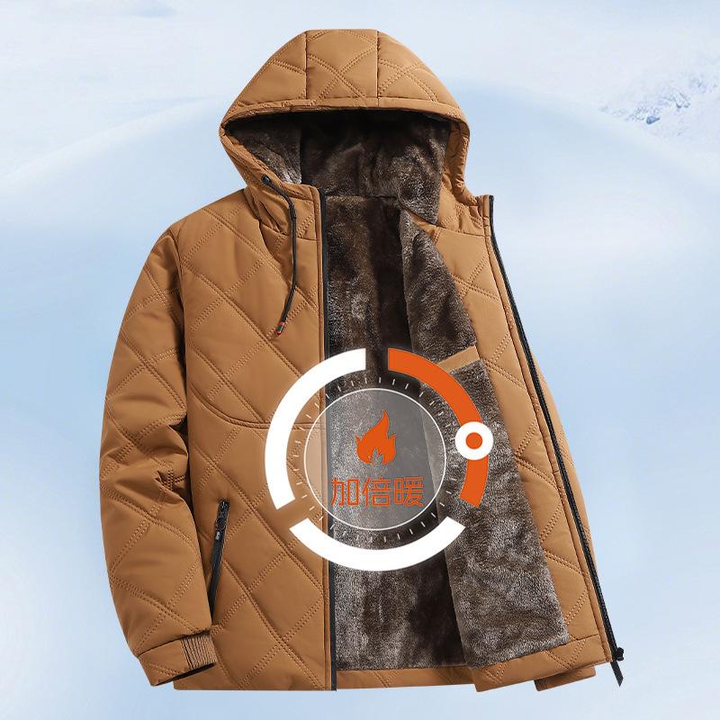 

Новая осенне-зимняя флисовая куртка с капюшоном и утеплителем, мужская, большого размера, свободная куртка с утеплителем, модная повседневная куртка с утеплителем, верхняя одежда, мужская одежда M кофейный