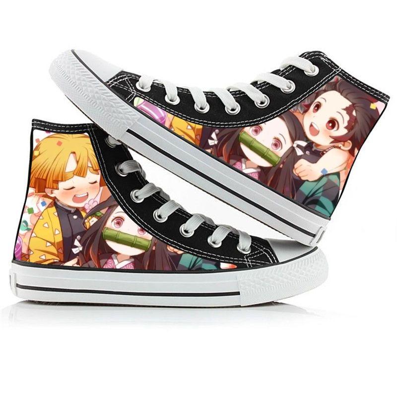 2025 Demon Slayer Print Canvas Schuhe Mode Anime Student Herren Damen Unisex Freizeitschuh Liebhaber Paarschuhe