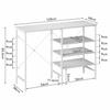 Storage Table, Combinable Organizer Table with White Metal Frame & Top, Flexibly Mountable for Kitchen, Living Room, Basement & Garage, 120x40x85.5cm