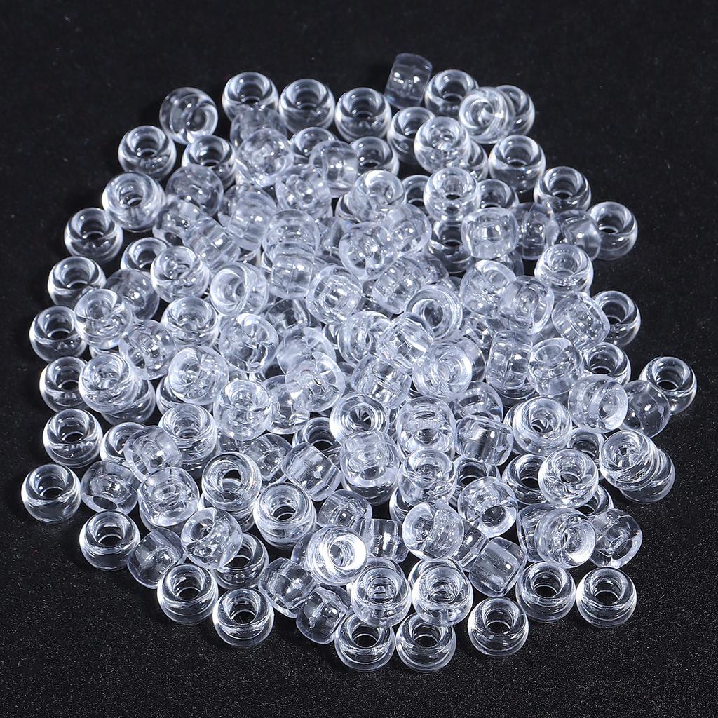 200pcs Transparent Acrylic Beads 6x9mm Big Hole Loose Spacer Beads For Jewelry Making DIY Necklace Bracelets Key Chain Supplies