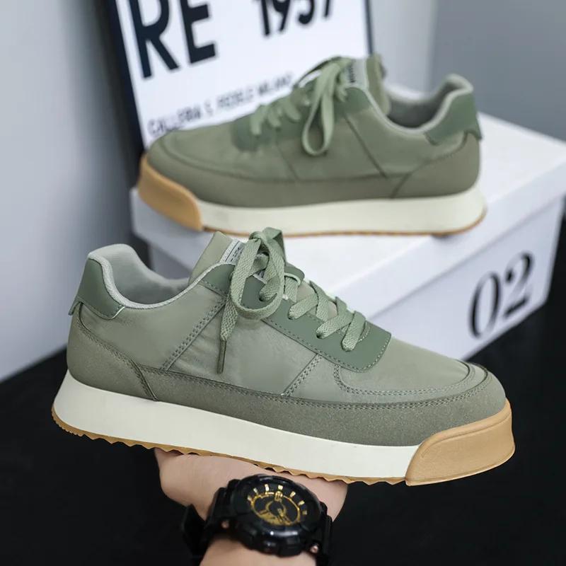 

Мужская обувь Дышащая Мягкая подошва Нескользящие Кроссовки Для Мужчин Уличная Обувь для Ходьбы Балетки Скейтборд Мода На шнуровке Рабочая обувь 45 зелёный