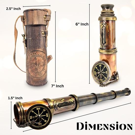 40.64 Cm Working Brass Telescope with Leather Case, Pirates Spyglass, Boating Gift, Graduation Gifts, Anniversary Gifts