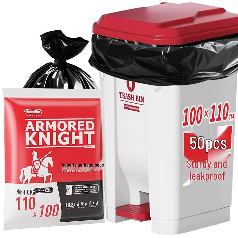 Sodolike Black Commercial Flat-Top Trash Bags