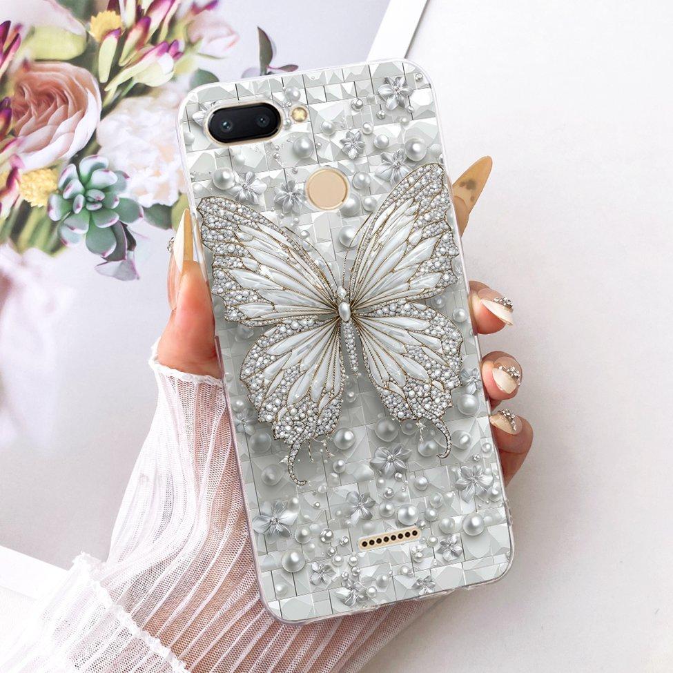 For Redmi 6 Case Cover Transparent Cute Cat Fashion Butterfly Funny Cool Painted Casing M1804C3DH M1804C3DG M1804C3DI