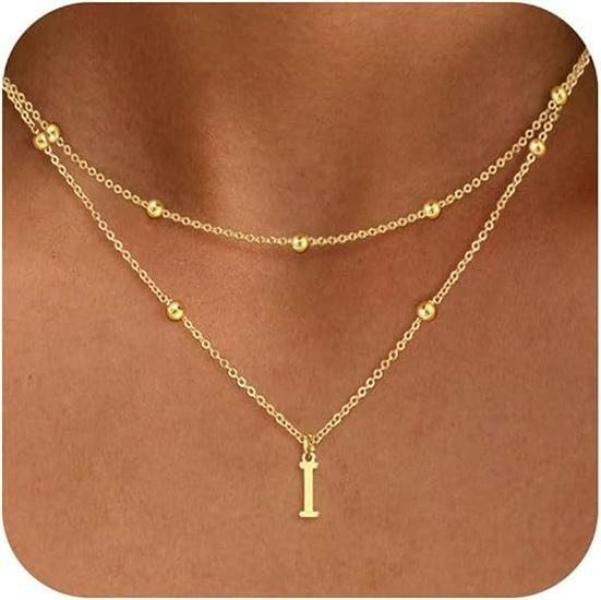 Exquisite 14K Gold Plated Copper Initial Pendant Necklace - Personalized and Fashionable Jewelry