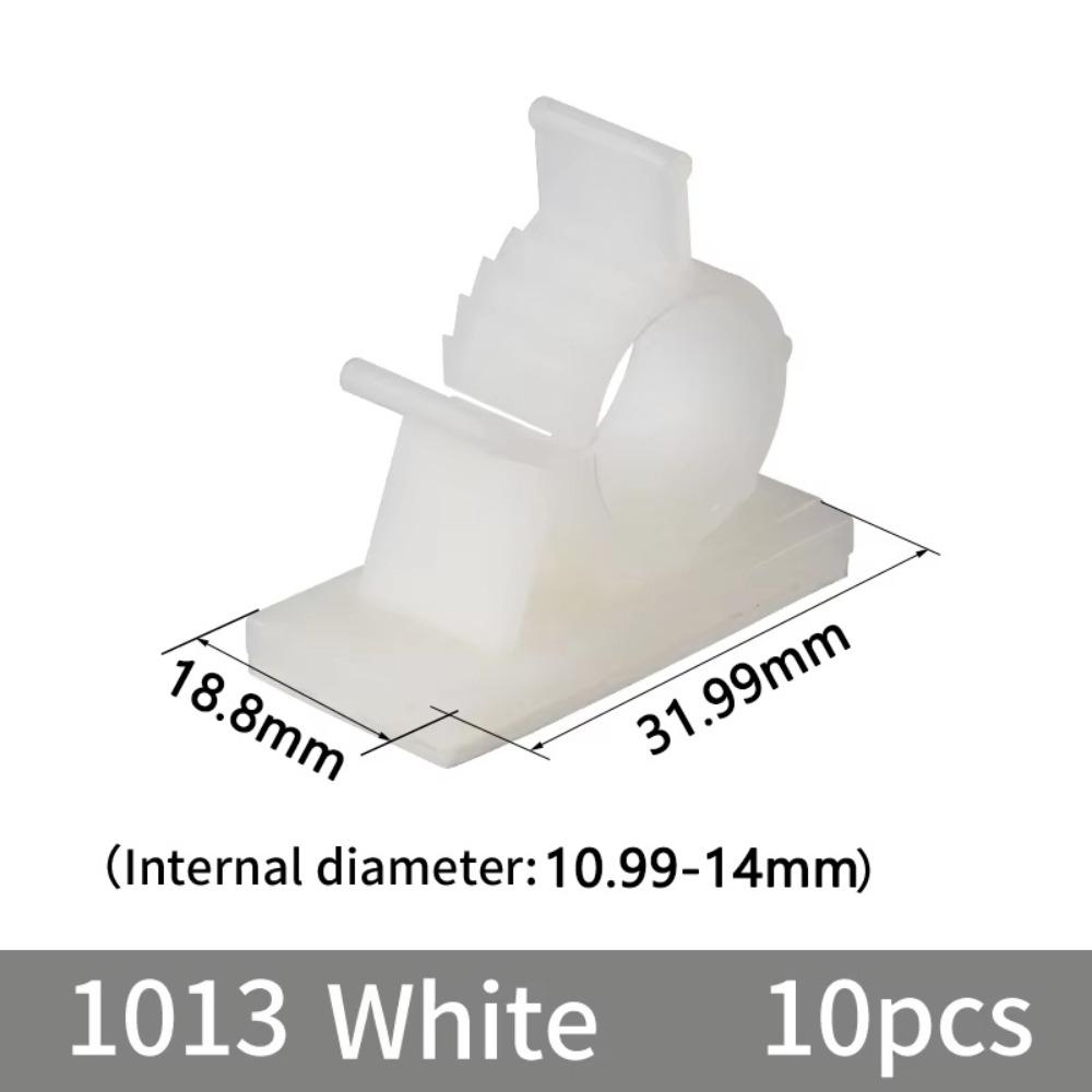 10Pcs Plastic Wire Clamp Holders Self-Adhesive Cable Tie Mounts  Electronics Cord Organization