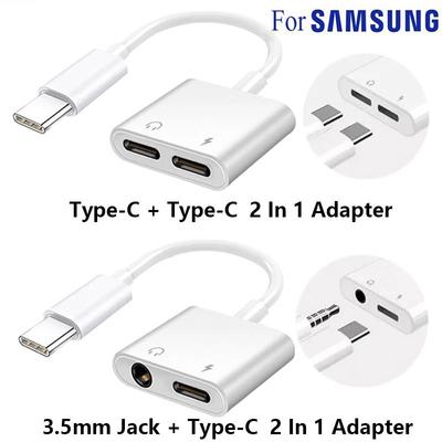 Adapter typu C 2 w 1 Usb C 3,5 mm Jack Słuchawki Kabel audio do Galaxy S21 S20 Fe Note 20 Ultra