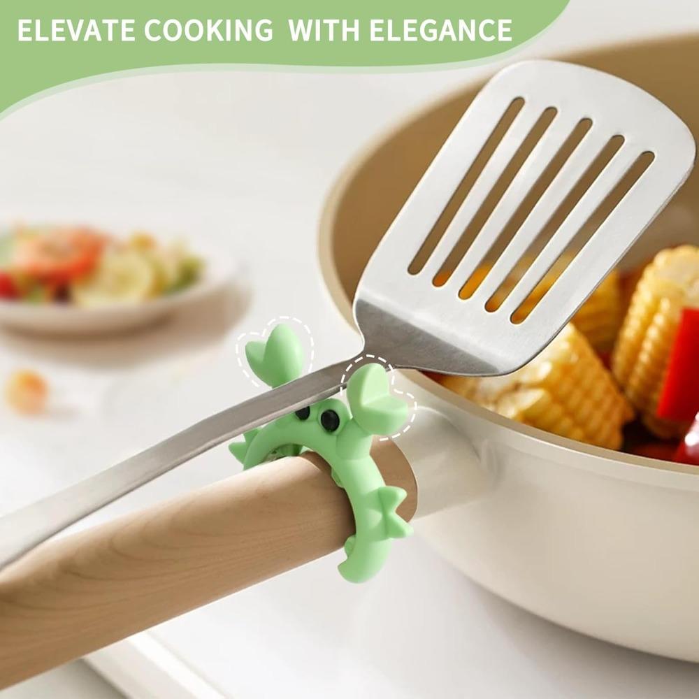 1/2/4Pcs Silicone Spatula Rack Crab Shape Anti Overflow Pot Holder Adjustable Anti-Scalding Cooking Pot Clip Kitchen Gadgets