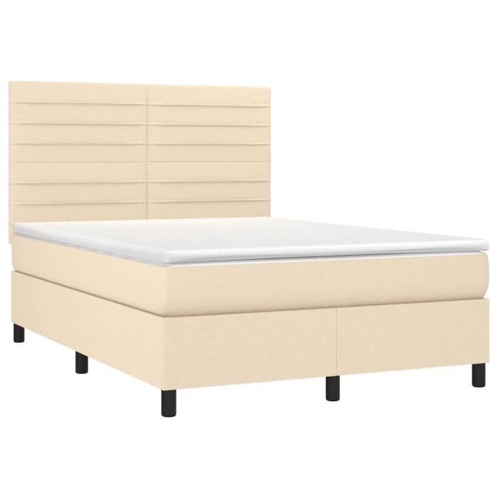 VidaXL Slat Bed Base with Mattress and LED, Upholstered Bed, Double Bed, Adult Bed for Interior Bedroom, 3134962