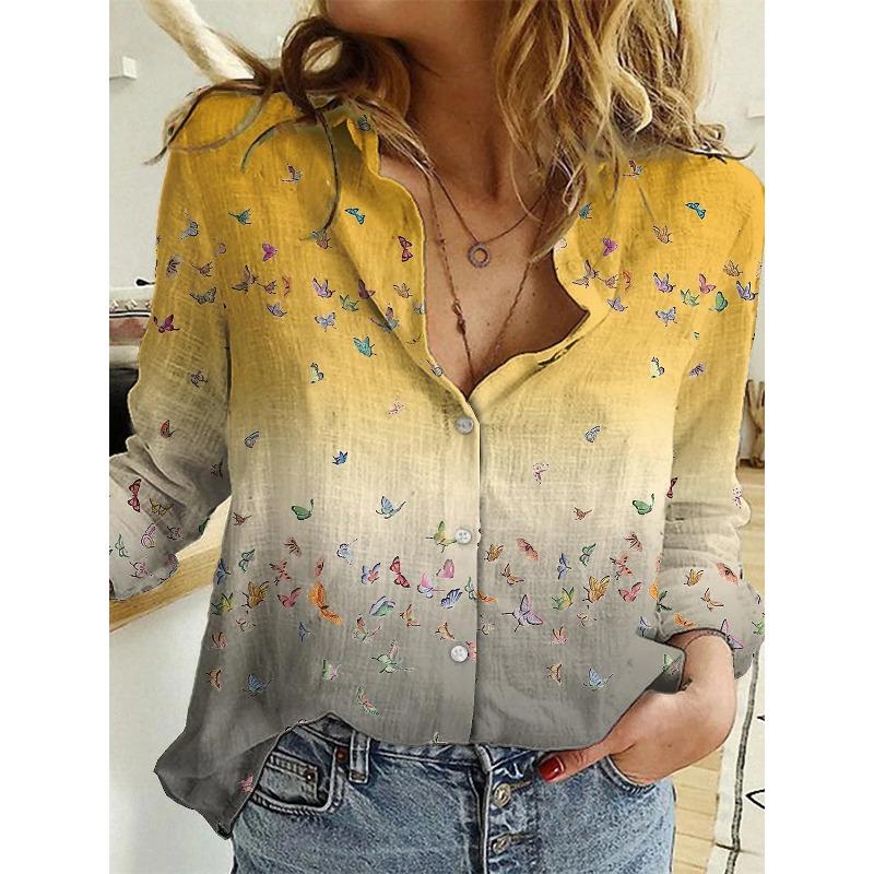 Temperament Loose Blouse Fashion Casual Woman Shirt Elegant Long Sleeve Shirt Woman Holiday Weekend Top S
