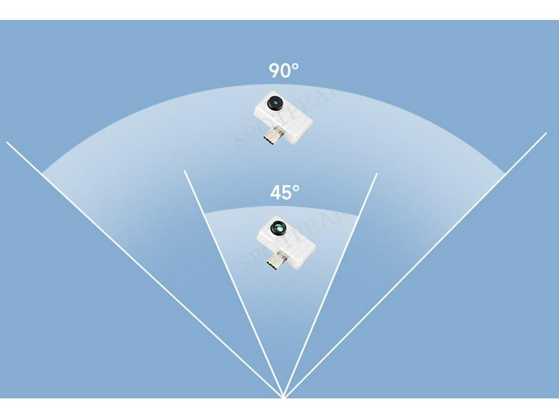 Cameră termică cu infraroșu USB de tip C cu câmp de 45°/90°, suport foto și video