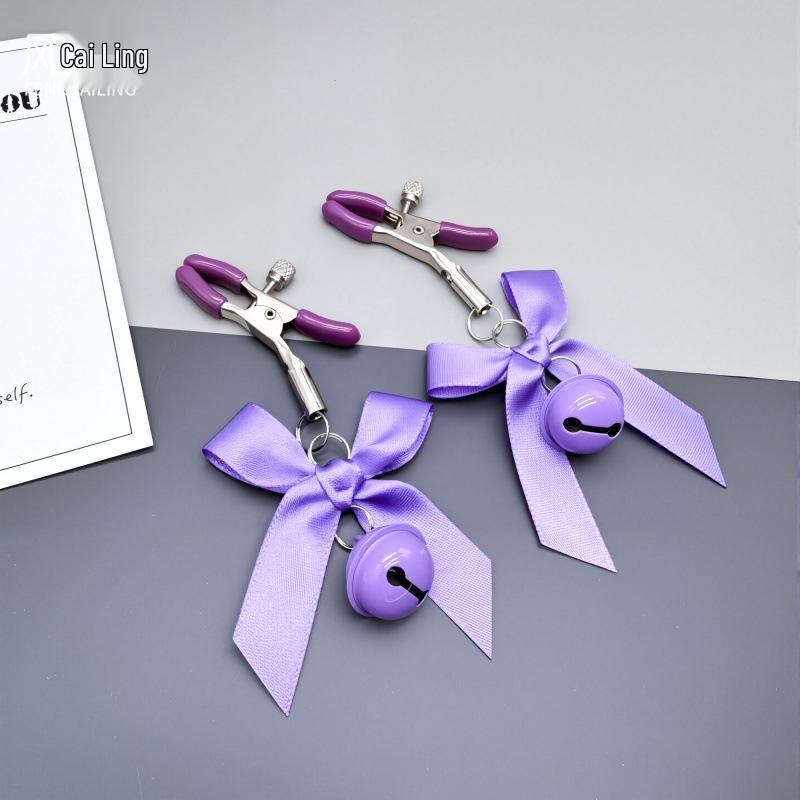 Bowknot Anal Plug & Nipple Clamps with Bells - Cute Flirting Set for Couples