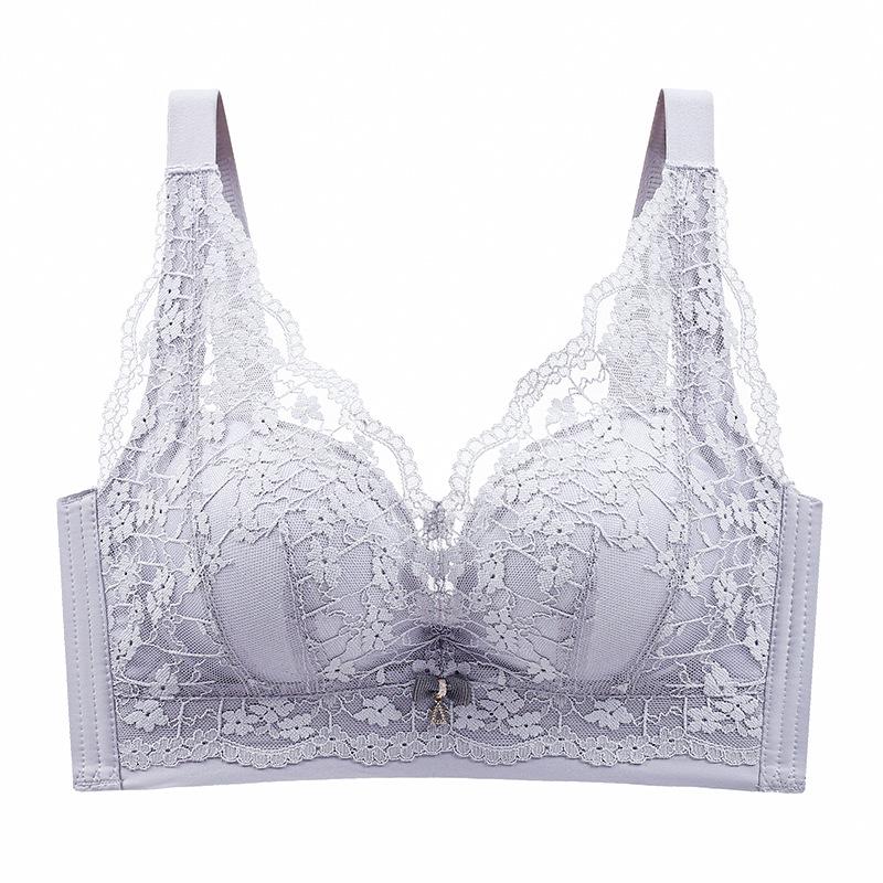 

Gather Underwear Women s Seamless Bra Without Steel Rings Sexy Lace Bra Push Up Bra 32/70A фіолетовий