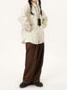 Women's Casual Trousers Plus Size Baggy Straight Wide Leg Pants Vintage Style Clothes Y2k Brown Black