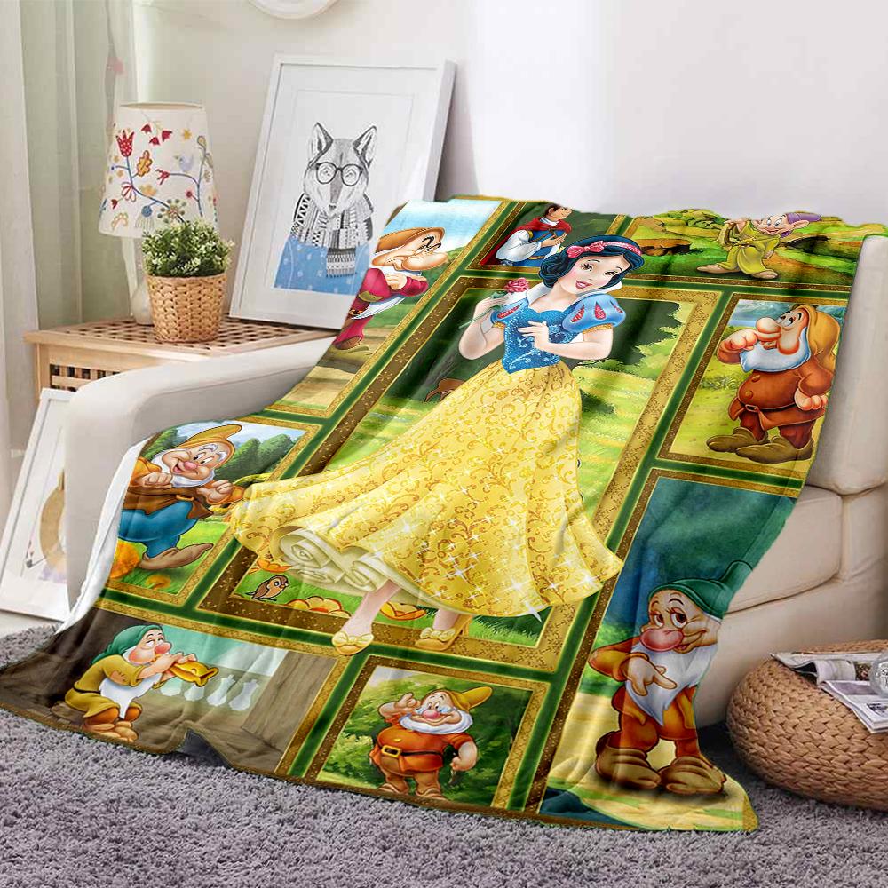 1Pc Snow White Seven Dwarfs Blanket Soft And Comfortable Casual Warm Camping Travel Christmas Halloween Xmas Gift M924461
