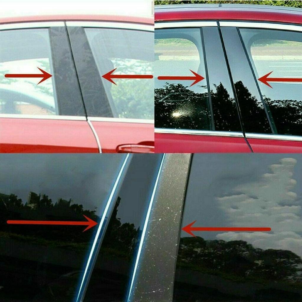 6 Stück Türabdeckungsleisten Säulenverkleidungen Außenfenster Kratzschutz-Aufkleber für 2012 2013 2014 2015 2016 2017 Toyota Camry Piano Glanz Schwarz