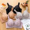 Women's Full-face Cup Thin Cup Bra Without Underwire Comfortable Breathable and Sexy Lace Plate-size Underwear