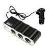 12V/24V Vehicle Power Splitter Adapters with 3 Cigarettes Lighter Port and Builts In USB Chargers for Mobile Gadgets