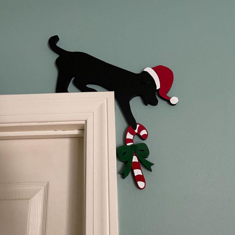 Creative Christmas Door Corner Funny Christmas Decoration Door Toppers Decor  Party Decoration